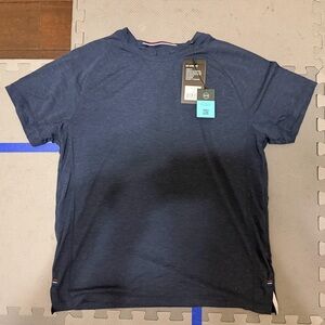 GUC Men's Fourlaps 4 Laps Navy Blue Level Tech Tee Large
